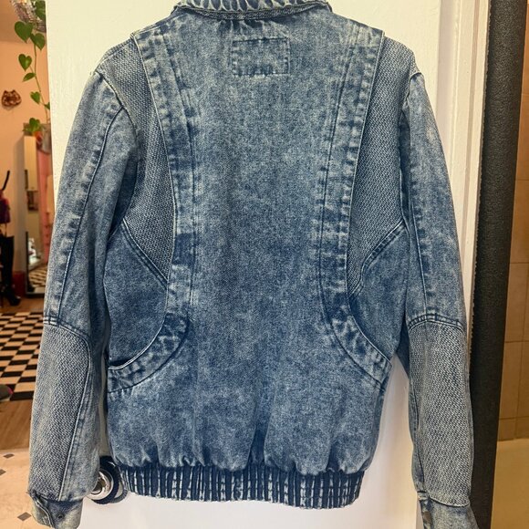 Really Cool Vintage 80s Acid Wash Denim Jean Jacket - Picture 3 of 6